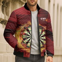 Personalised Darts New Zealand Bomber Puffer Jacket Silver Fern Red Color LT22 - Polynesian Pride