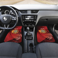 Personalised Darts New Zealand Car Mats Silver Fern Red Color LT22 Set 2pcs - Front Red - Polynesian Pride