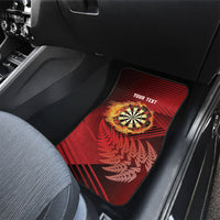 Personalised Darts New Zealand Car Mats Silver Fern Red Color LT22 - Polynesian Pride