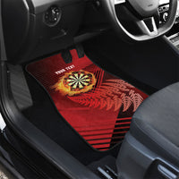 Personalised Darts New Zealand Car Mats Silver Fern Red Color LT22 - Polynesian Pride