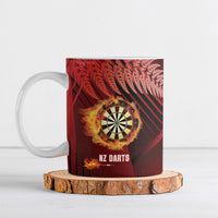 Personalised Darts New Zealand Ceramic Mug Silver Fern Red Color LT22 Red - Polynesian Pride