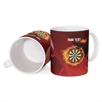 Personalised Darts New Zealand Ceramic Mug Silver Fern Red Color LT22 - Polynesian Pride