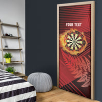 Personalised Darts New Zealand Door Cover Silver Fern Red Color LT22 - Polynesian Pride