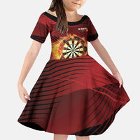 Personalised Darts New Zealand Family Matching Mermaid Dress and Hawaiian Shirt Silver Fern Red Color