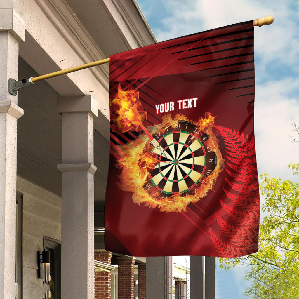 Personalised Darts New Zealand Garden Flag Silver Fern Red Color LT22 House Flag Red - Polynesian Pride
