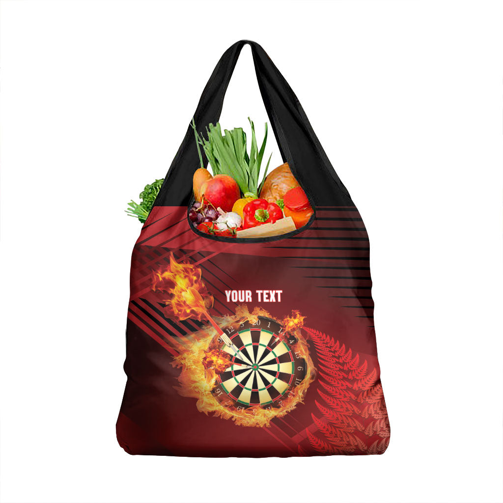 Personalised Darts New Zealand Grocery Bag Silver Fern Red Color LT22 1-pack One Size Red - Polynesian Pride