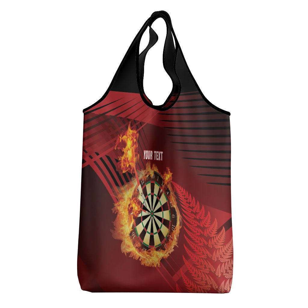 Personalised Darts New Zealand Grocery Bag Silver Fern Red Color LT22 - Polynesian Pride
