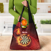 Personalised Darts New Zealand Grocery Bag Silver Fern Red Color LT22 - Polynesian Pride