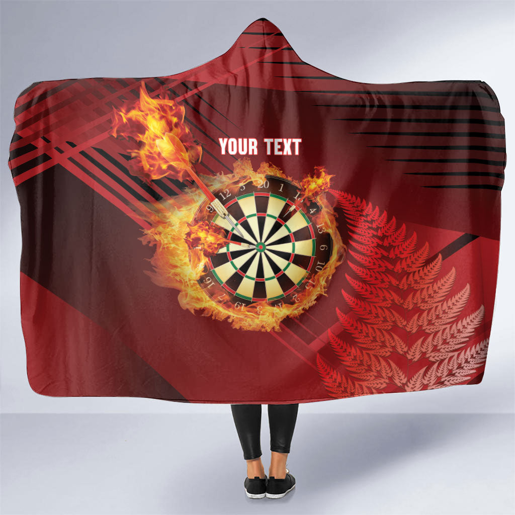 Personalised Darts New Zealand Hooded Blanket Silver Fern Red Color LT22 One Size Red - Polynesian Pride