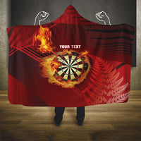 Personalised Darts New Zealand Hooded Blanket Silver Fern Red Color LT22 - Polynesian Pride
