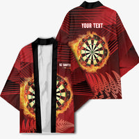 Personalised Darts New Zealand Kimono Silver Fern Red Color LT22 - Polynesian Pride