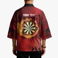 Personalised Darts New Zealand Kimono Silver Fern Red Color LT22 - Polynesian Pride