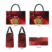 Personalised Darts New Zealand Leather Bag Silver Fern Red Color LT22 - Polynesian Pride
