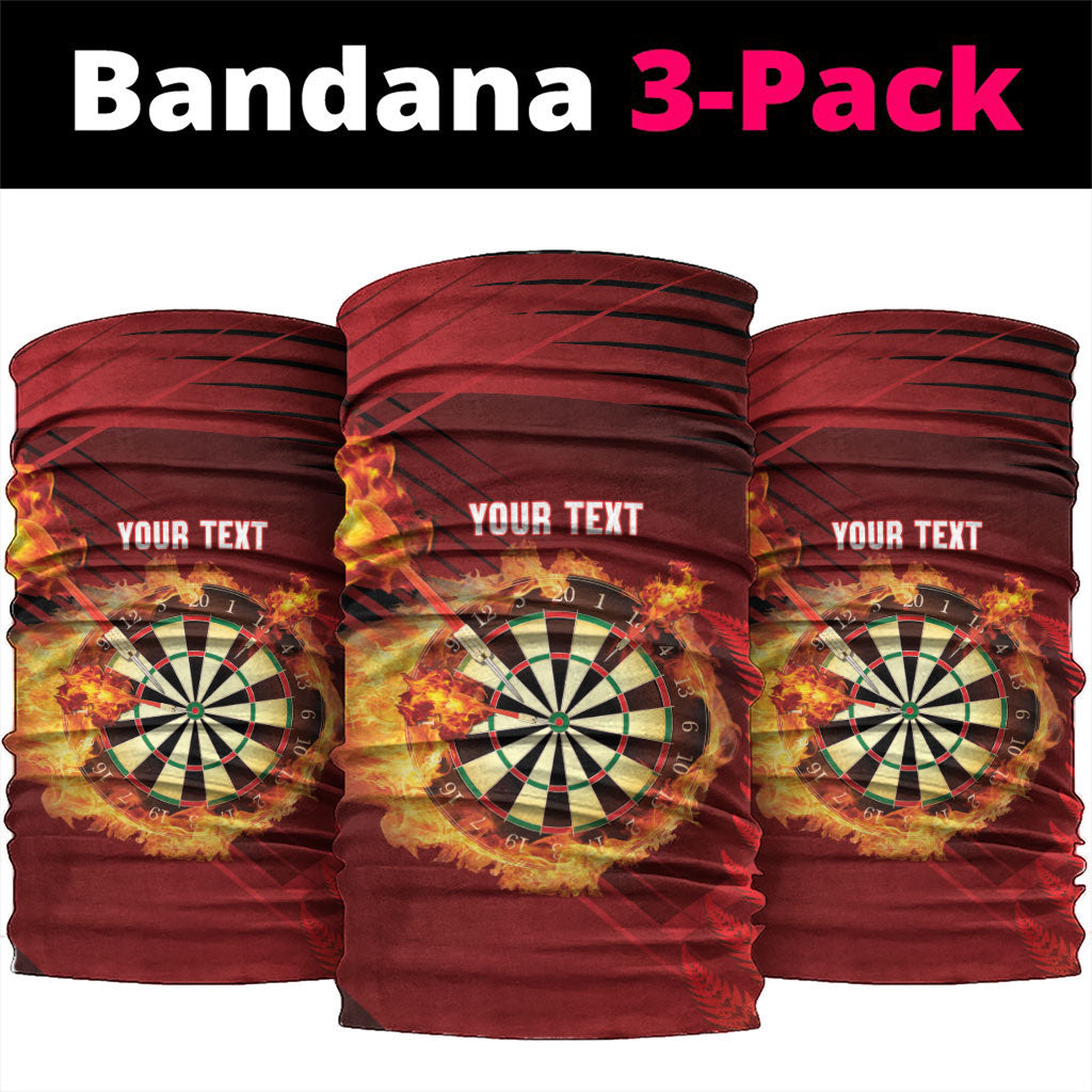 Personalised Darts New Zealand Neck Gaiter Silver Fern Red Color LT22 package One Size: 25*50cm Red - Polynesian Pride