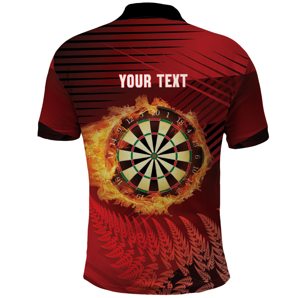 Personalised Darts New Zealand Polo Shirt Silver Fern Red Color LT22 - Polynesian Pride