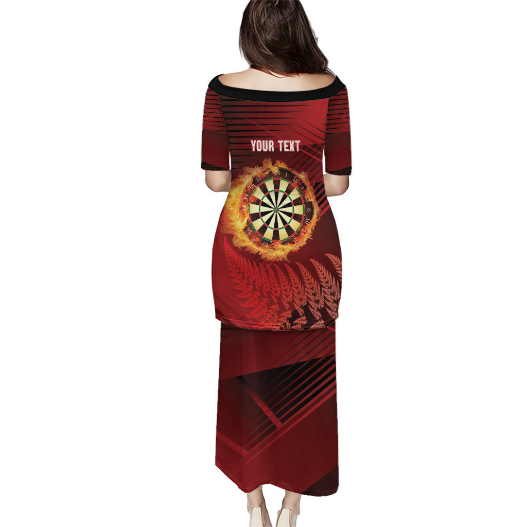 Personalised Darts New Zealand Puletasi Silver Fern Red Color LT22 - Polynesian Pride