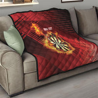 Personalised Darts New Zealand Quilt Silver Fern Red Color LT22 - Polynesian Pride