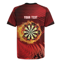 Personalised Darts New Zealand Rugby Jersey Silver Fern Red Color LT22 - Polynesian Pride