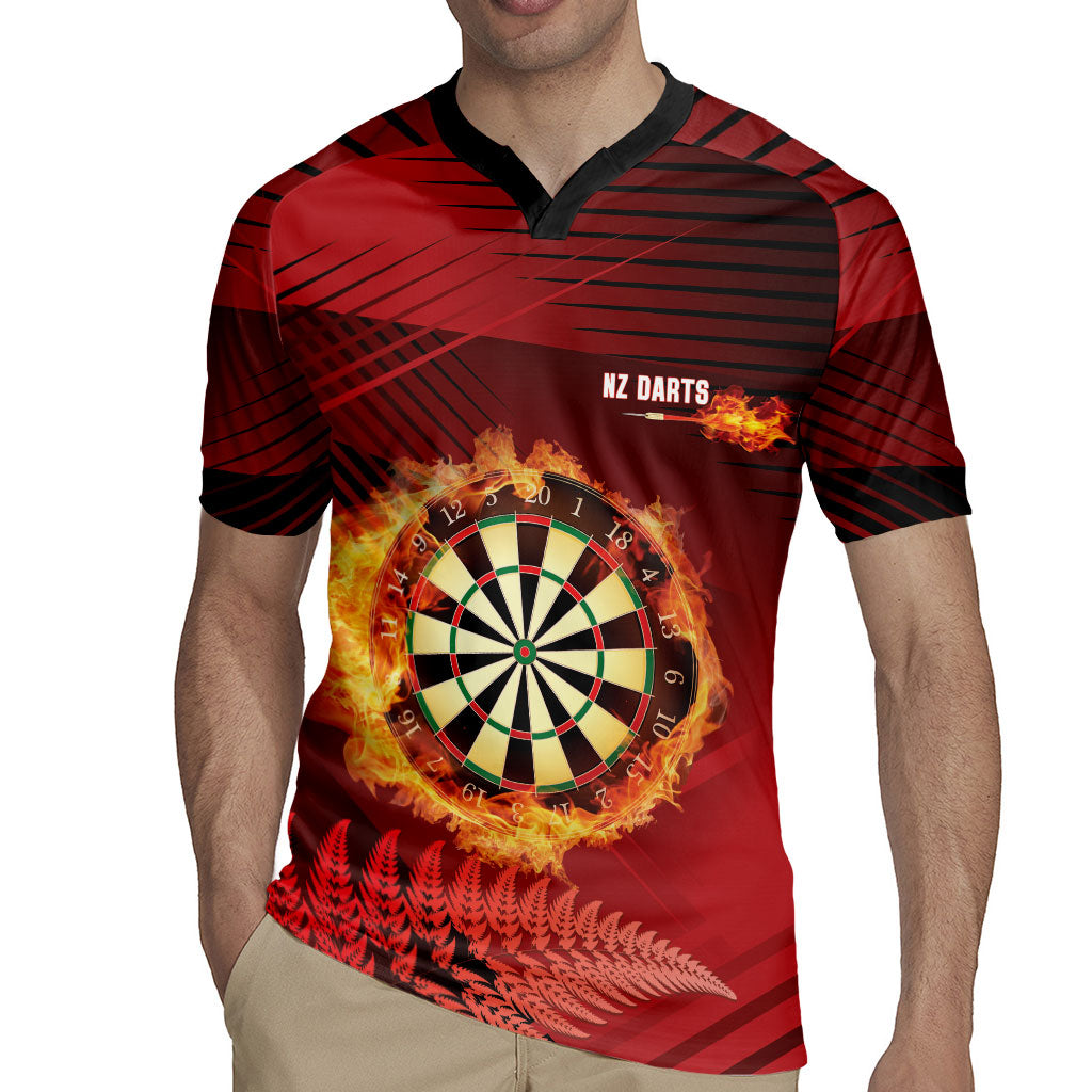 Personalised Darts New Zealand Rugby Jersey Silver Fern Red Color LT22 - Polynesian Pride