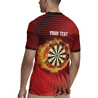 Personalised Darts New Zealand Rugby Jersey Silver Fern Red Color LT22 - Polynesian Pride