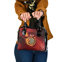 Personalised Darts New Zealand Shoulder Handbag Silver Fern Red Color