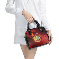 Personalised Darts New Zealand Shoulder Handbag Silver Fern Red Color