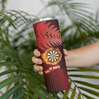 Personalised Darts New Zealand Skinny Tumbler Silver Fern Red Color