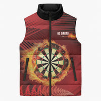 Personalised Darts New Zealand Sleeveless Puffer Jacket Silver Fern Red Color