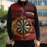 Personalised Darts New Zealand Sleeveless Puffer Jacket Silver Fern Red Color