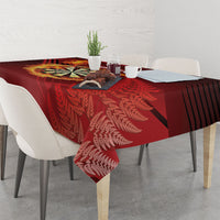 Personalised Darts New Zealand Tablecloth Silver Fern Red Color LT22 - Polynesian Pride