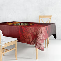 Personalised Darts New Zealand Tablecloth Silver Fern Red Color LT22 - Polynesian Pride