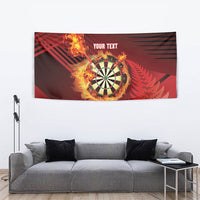 Personalised Darts New Zealand Tapestry Silver Fern Red Color LT22 - Polynesian Pride