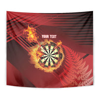 Personalised Darts New Zealand Tapestry Silver Fern Red Color LT22 - Polynesian Pride
