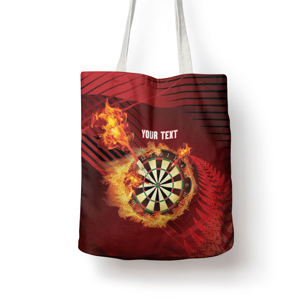 Personalised Darts New Zealand Tote Bag Silver Fern Red Color LT22 - Polynesian Pride