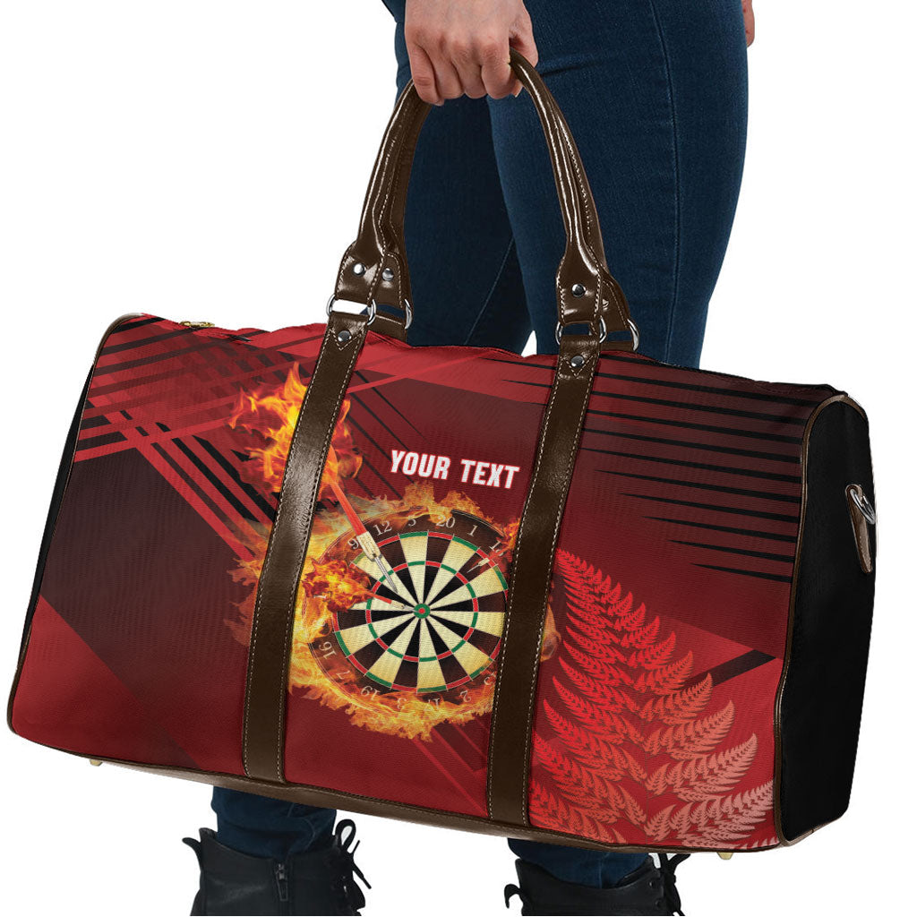Personalised Darts New Zealand Travel Bag Silver Fern Red Color LT22 - Polynesian Pride