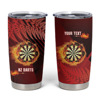 Personalised Darts New Zealand Tumbler Cup Silver Fern Red Color LT22 Red - Polynesian Pride