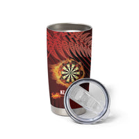Personalised Darts New Zealand Tumbler Cup Silver Fern Red Color LT22 - Polynesian Pride