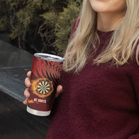 Personalised Darts New Zealand Tumbler Cup Silver Fern Red Color LT22 - Polynesian Pride
