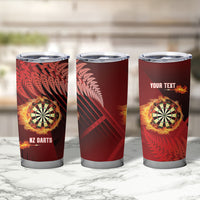 Personalised Darts New Zealand Tumbler Cup Silver Fern Red Color LT22 - Polynesian Pride