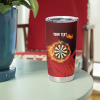 Personalised Darts New Zealand Tumbler Cup Silver Fern Red Color LT22 - Polynesian Pride