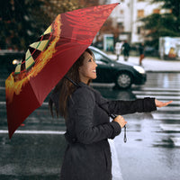 Personalised Darts New Zealand Umbrella Silver Fern Red Color LT22 - Polynesian Pride