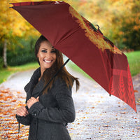 Personalised Darts New Zealand Umbrella Silver Fern Red Color LT22 - Polynesian Pride