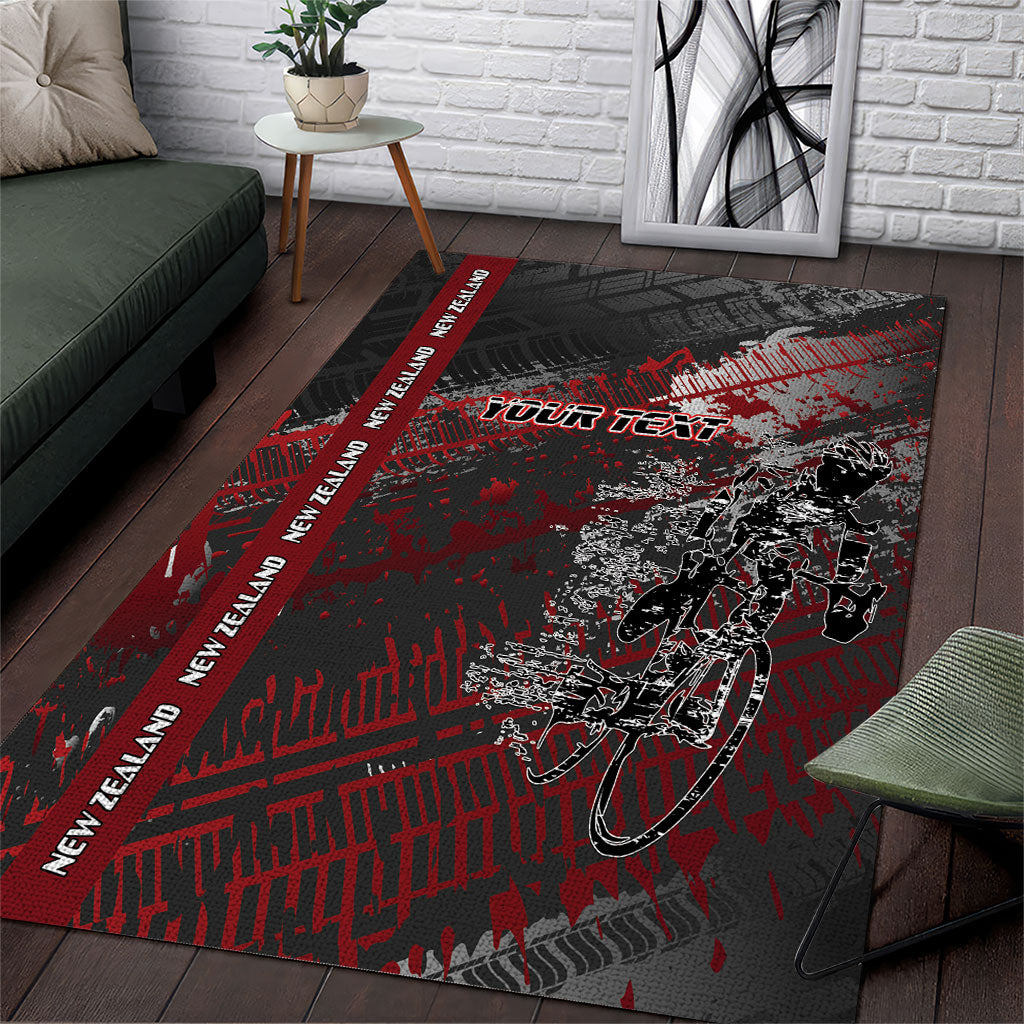 Personalised Cycling New Zealand Area Rug Aotearoa Pride Sportswear LT22 Red - Polynesian Pride