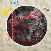 Personalised Cycling New Zealand Beach Blanket Aotearoa Pride Sportswear LT22 One Size 150cm Red - Polynesian Pride