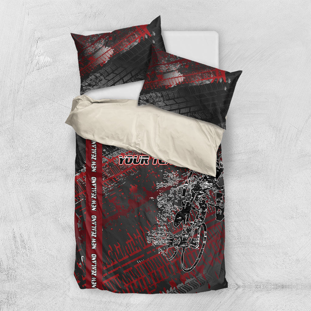 Personalised Cycling New Zealand Bedding Set Aotearoa Pride Sportswear LT22 US Twin 172cm x 218cm Red - Polynesian Pride