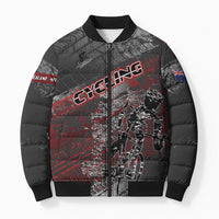 Personalised Cycling New Zealand Bomber Puffer Jacket Aotearoa Pride Sportswear LT22 Unisex Red - Polynesian Pride