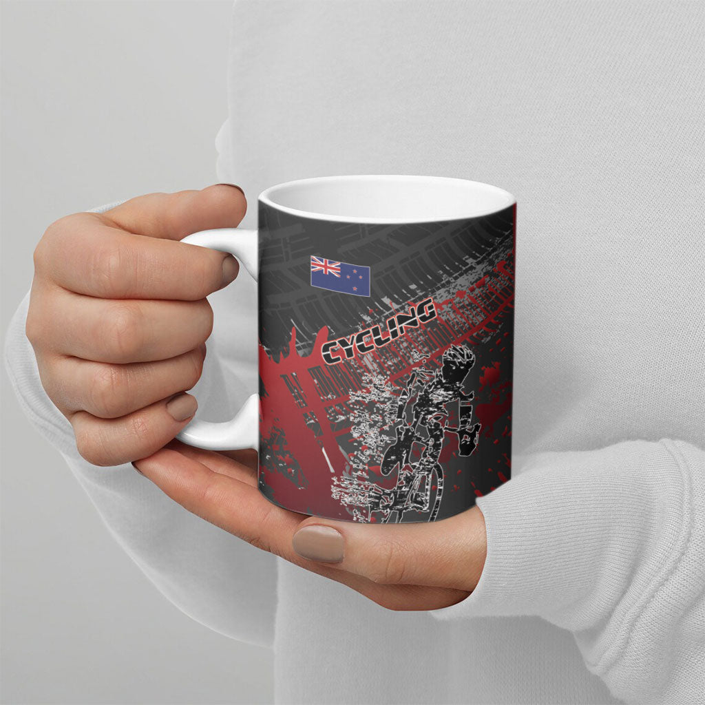 Personalised Cycling New Zealand Ceramic Mug Aotearoa Pride Sportswear LT22 - Polynesian Pride