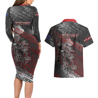 Personalised Cycling New Zealand Couples Matching Long Sleeve Bodycon Dress and Hawaiian Shirt Aotearoa Pride Sportswear