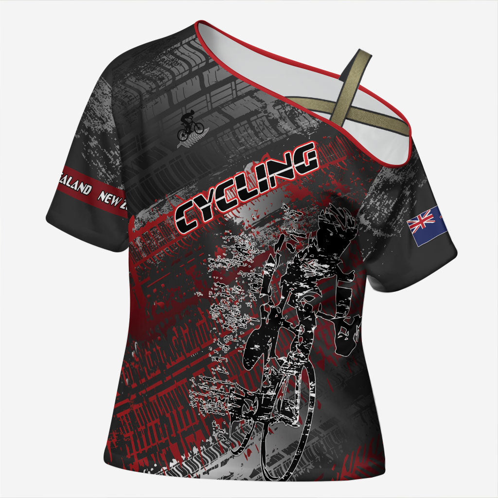 Personalised Cycling New Zealand Cross Shoulder Shirt Aotearoa Pride Sportswear