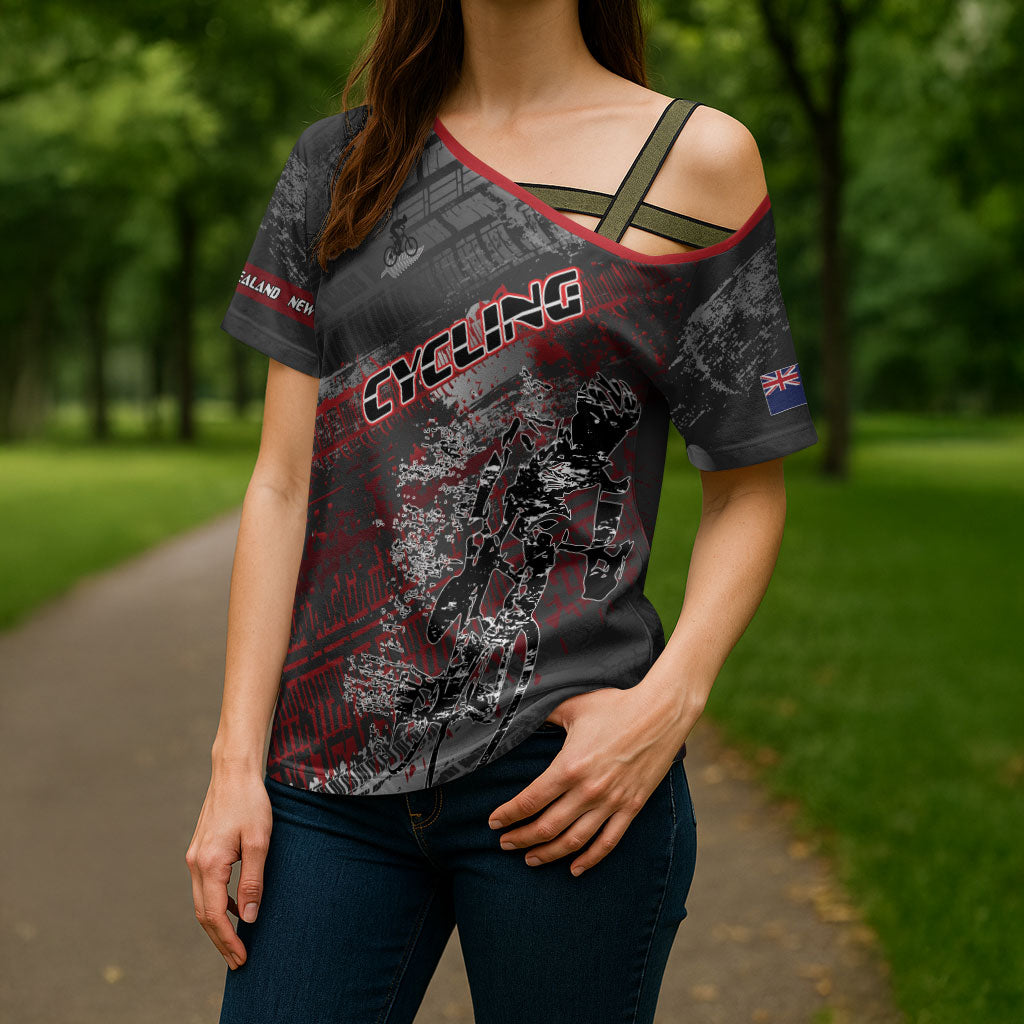 Personalised Cycling New Zealand Cross Shoulder Shirt Aotearoa Pride Sportswear